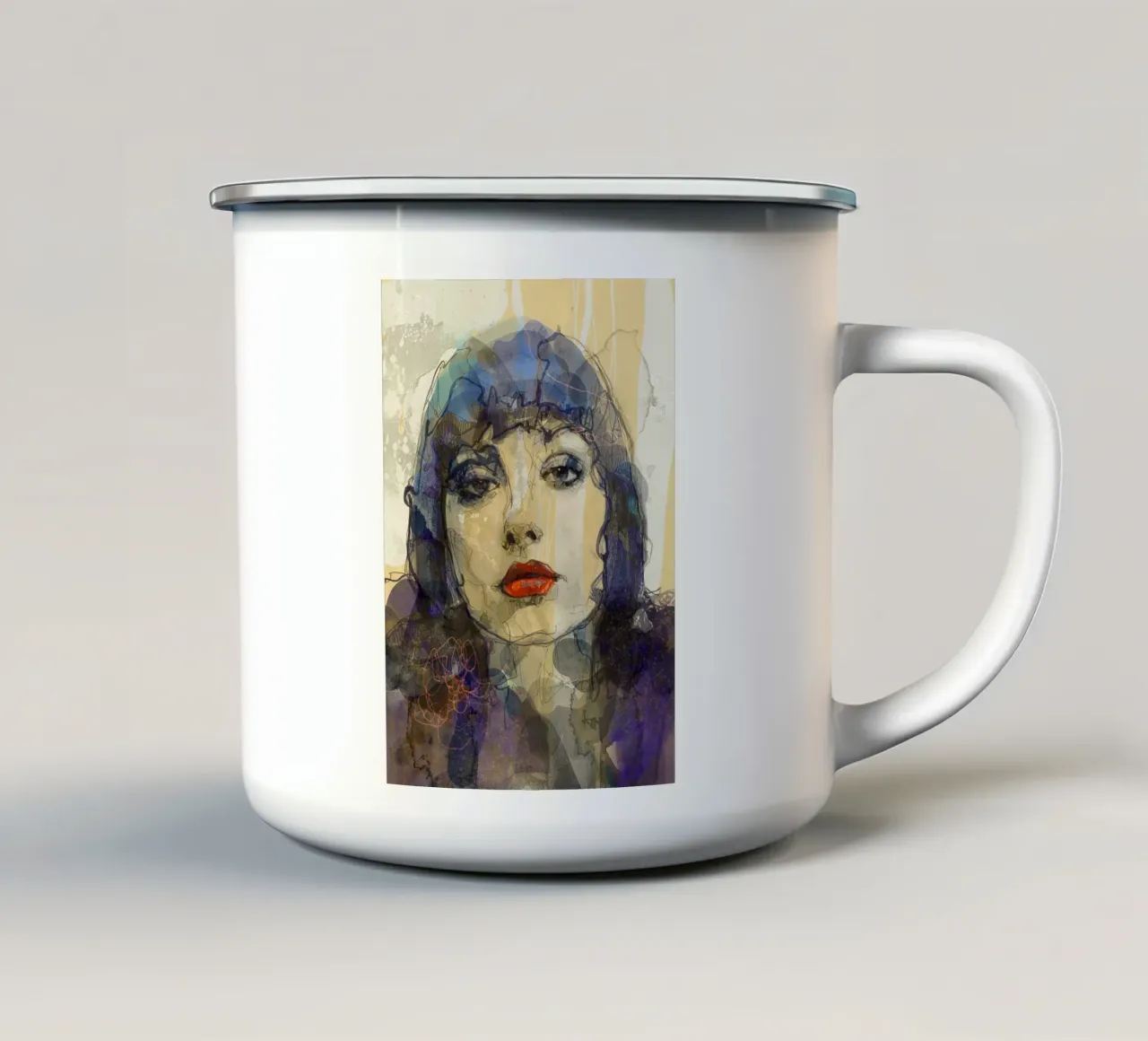 m o o n tazza in smalto da Giulio Iurissevich