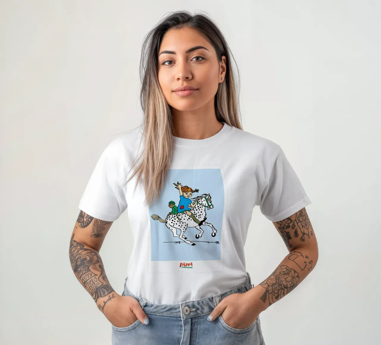 Pippi Langstrumpf cavallo bianco t-shirt da Earl Beeman