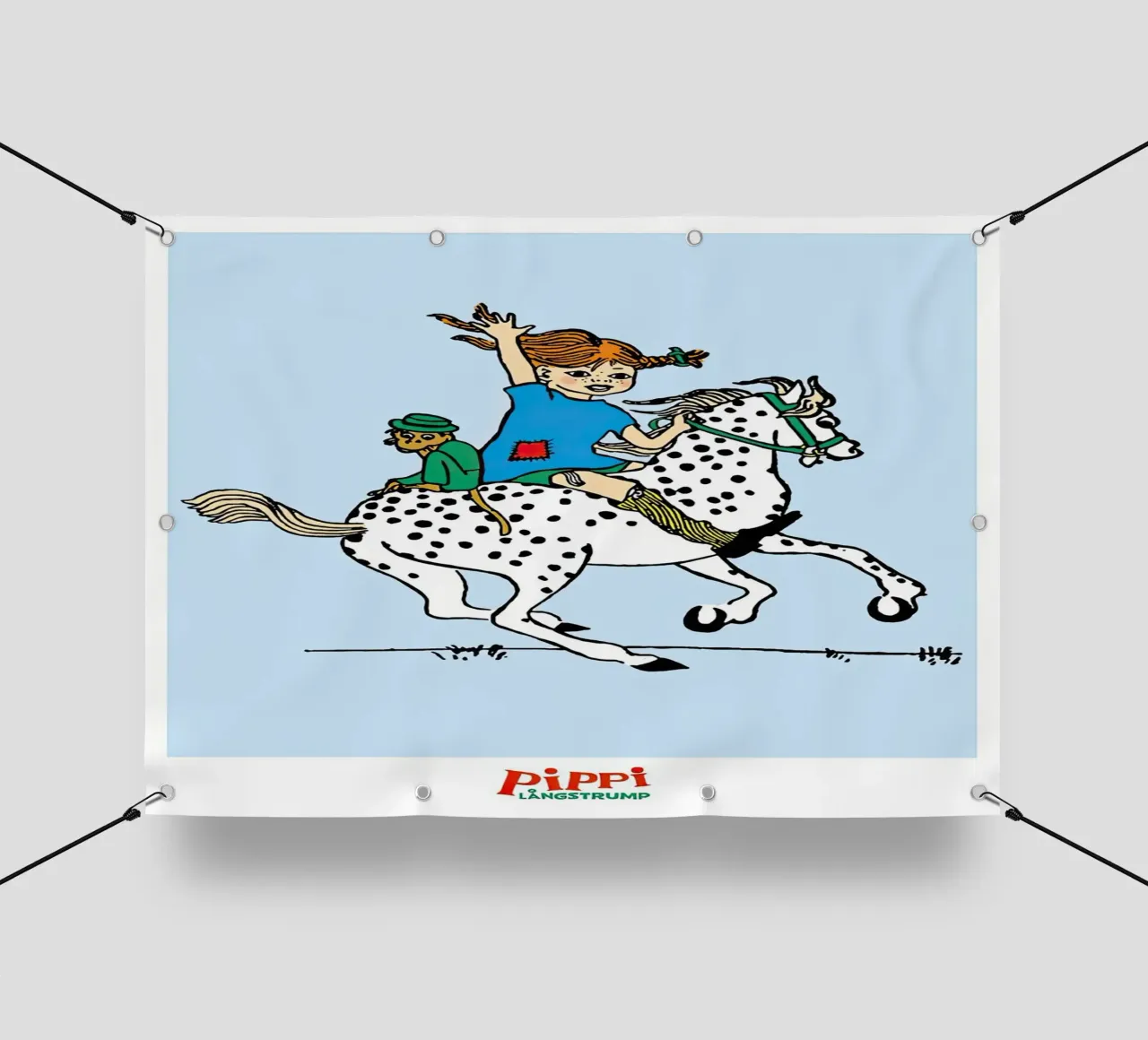 Pippi Langstrumpf cavallo bianco telo in pvc da Earl Beeman