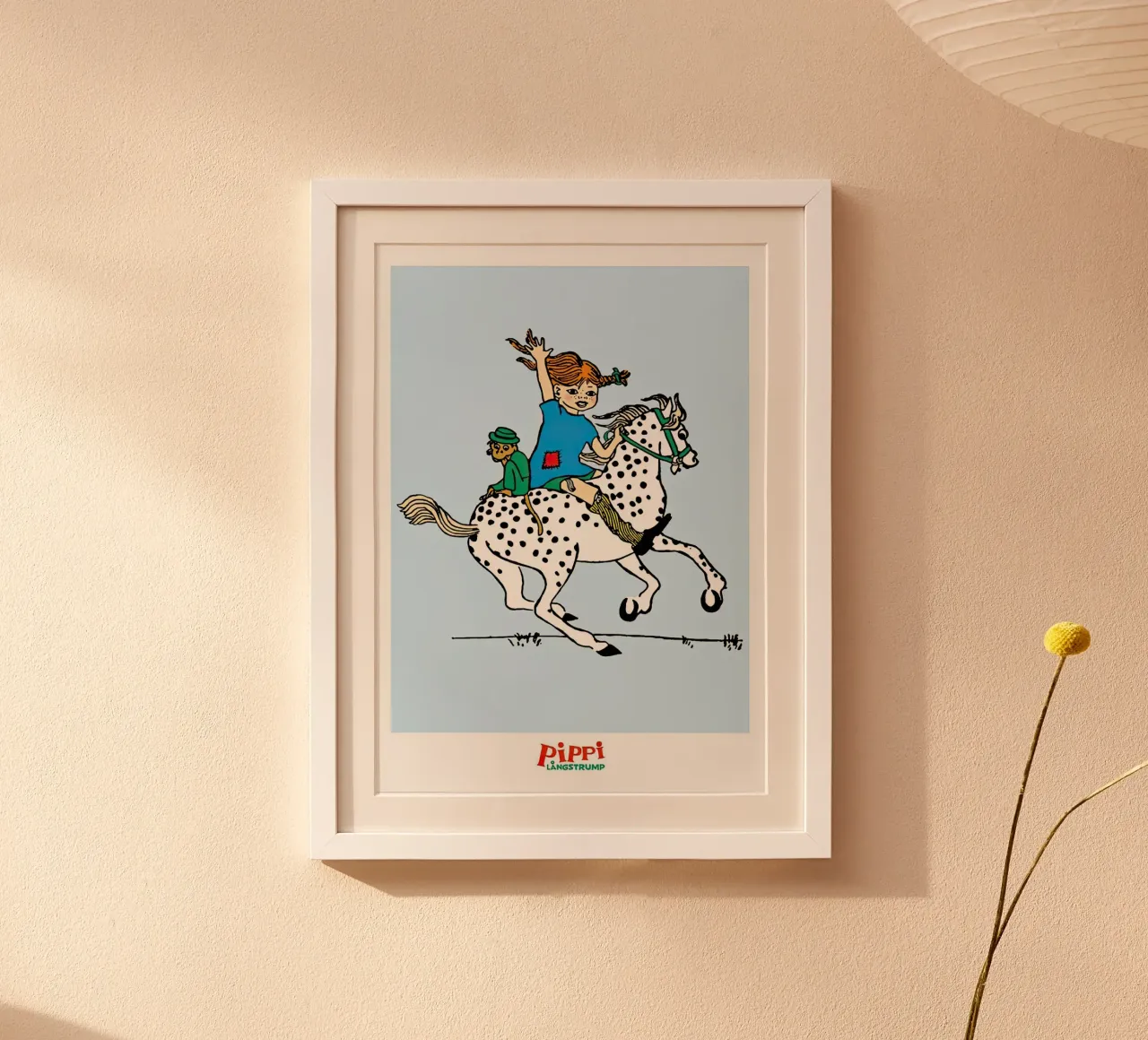 Pippi Langstrumpf cavallo bianco carta hahnemühle da Earl Beeman