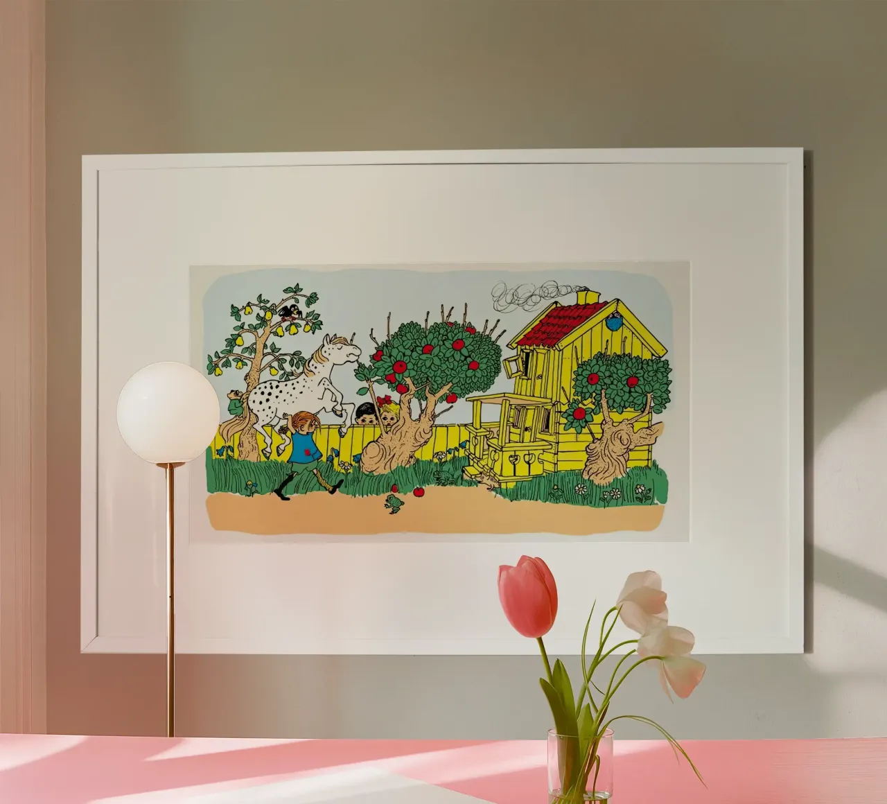 Pippi Calzelunghe a casa poster con telaio in alluminio da Earl Beeman