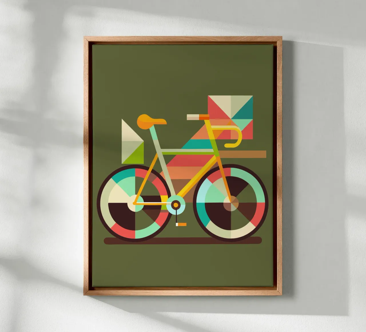 bicycle vector illustration canvas with Floater frame by Shillas