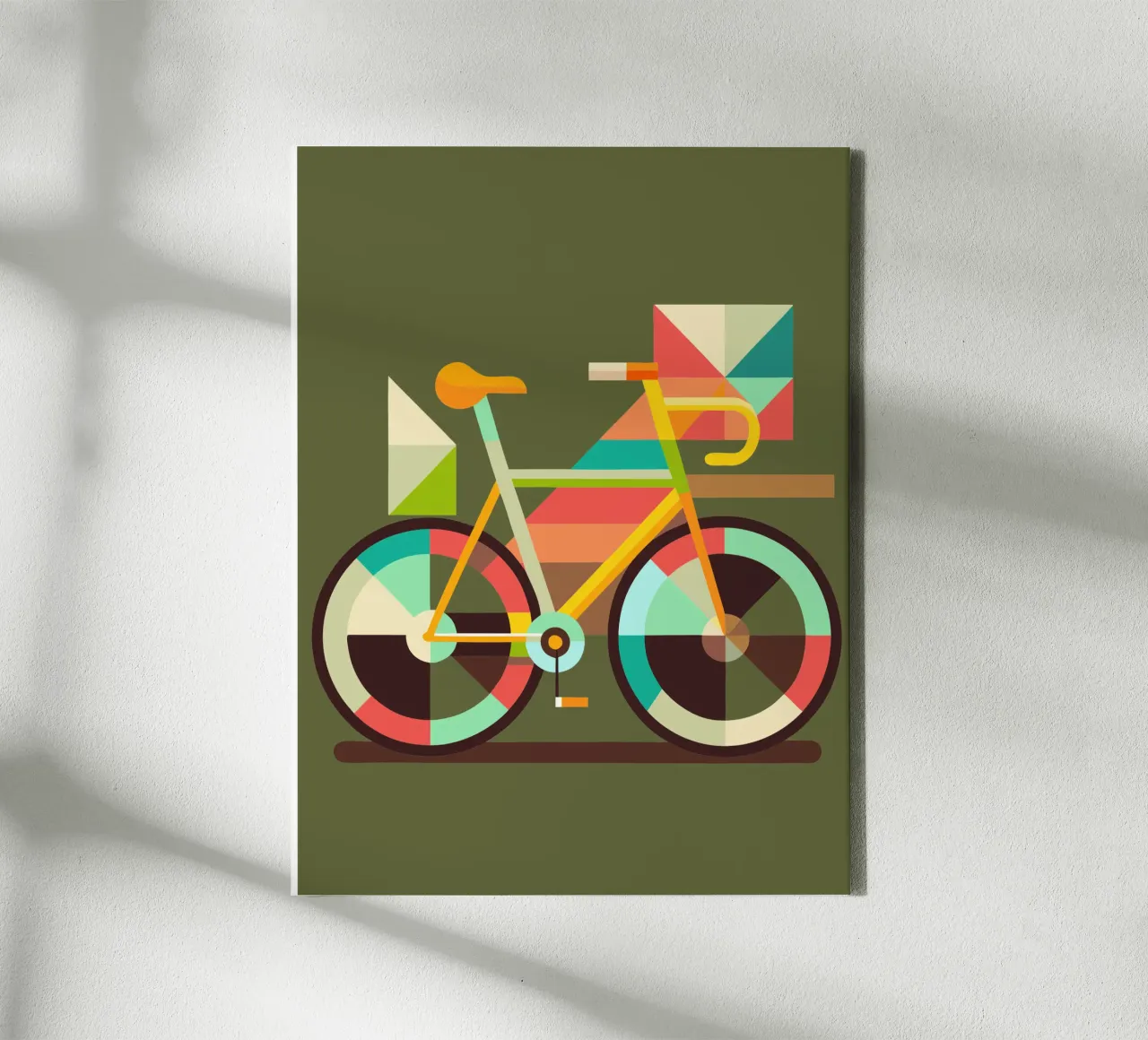 bicycle vector illustration canvas with Floater frame by Shillas