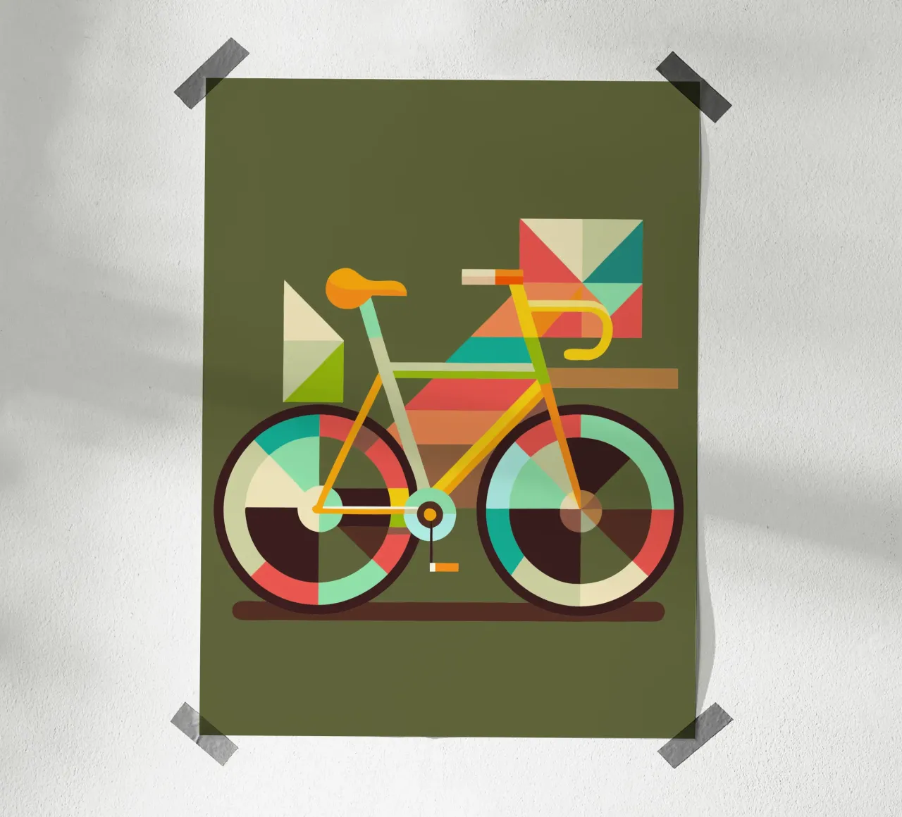 bicicletta illustrazione vettoriale poster con telaio in legno da Shillas