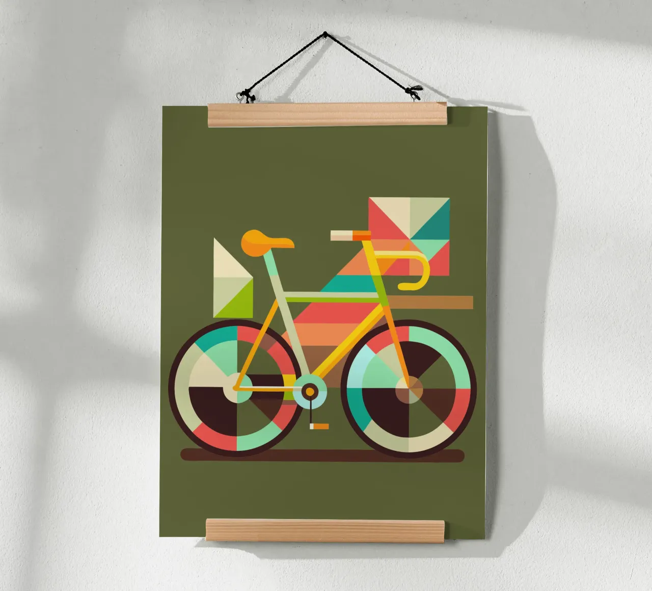 bicicletta illustrazione vettoriale poster con telaio in legno da Shillas