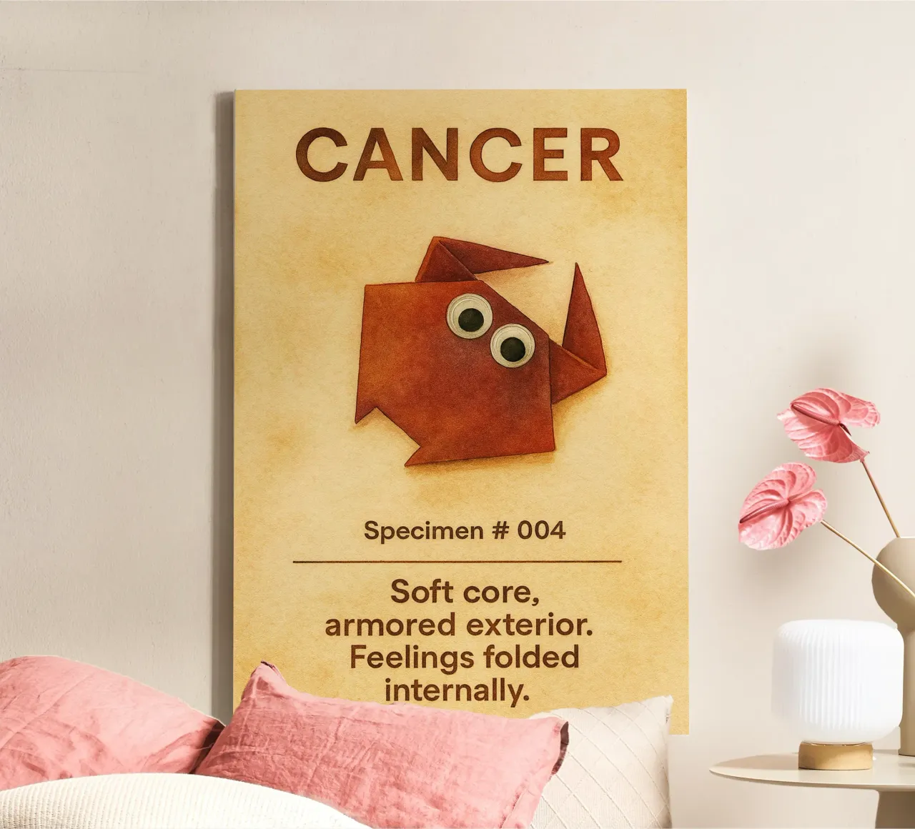 kanker logo vector dierenriem schilderij canvas met Baklijst van Shillas