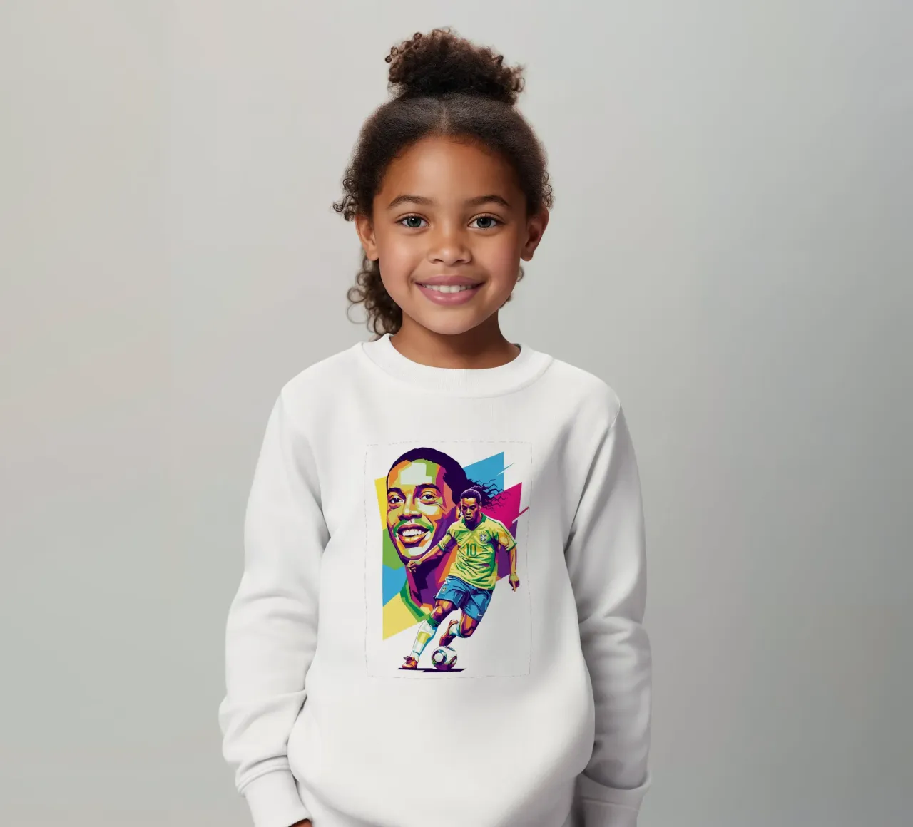 Ronaldinho con l'iconico sorriso felpa bambino da Hantamrata