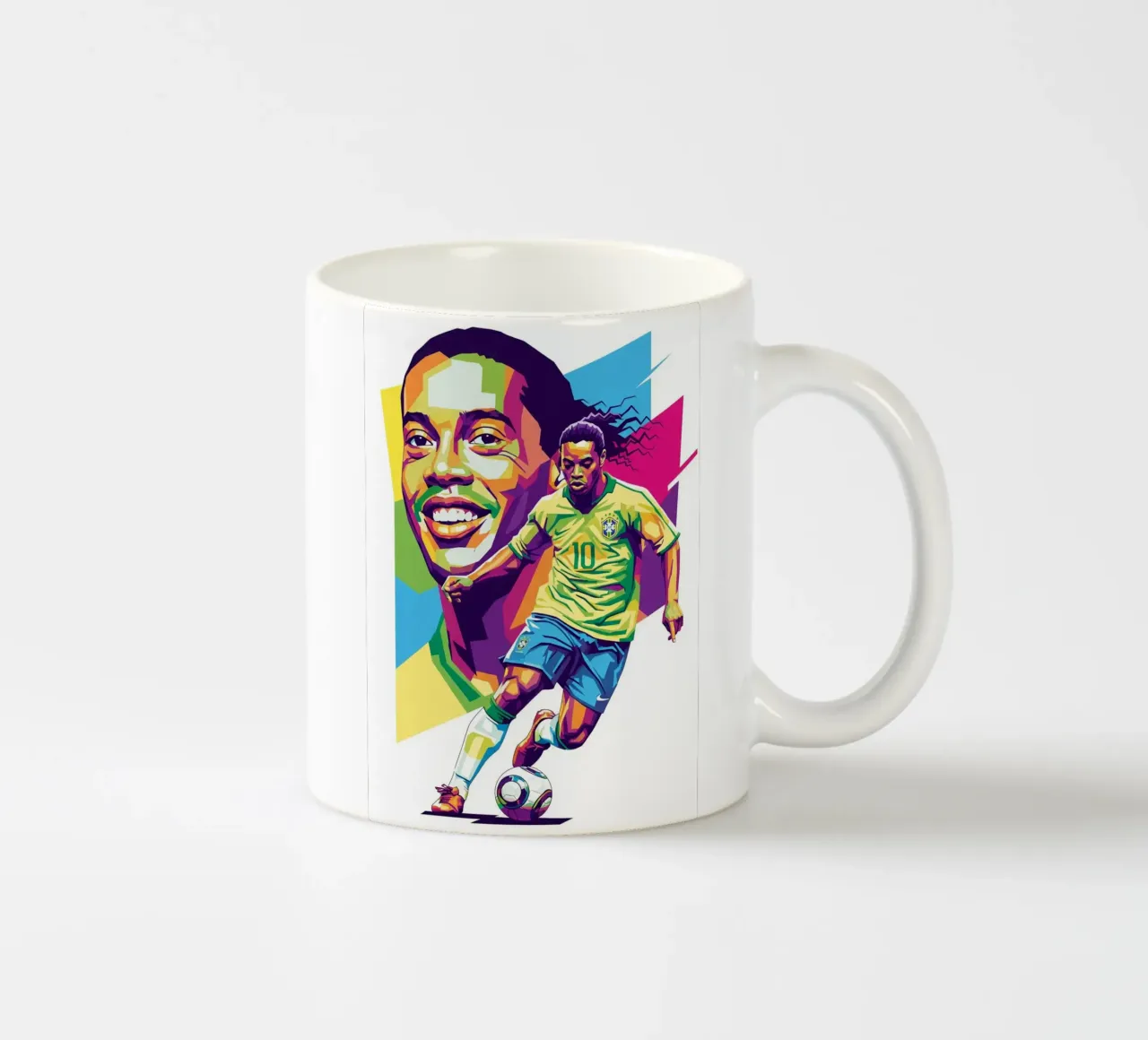 Ronaldinho con l'iconico sorriso tazza in ceramica da Hantamrata