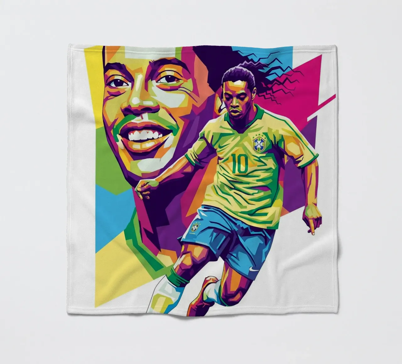Ronaldinho con l'iconico sorriso coperta in pile da Hantamrata