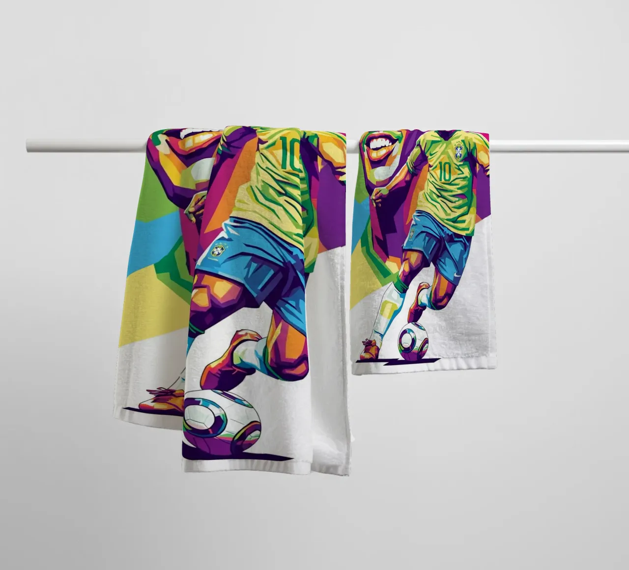 Ronaldinho con l'iconico sorriso asciugamano da bagno da Hantamrata