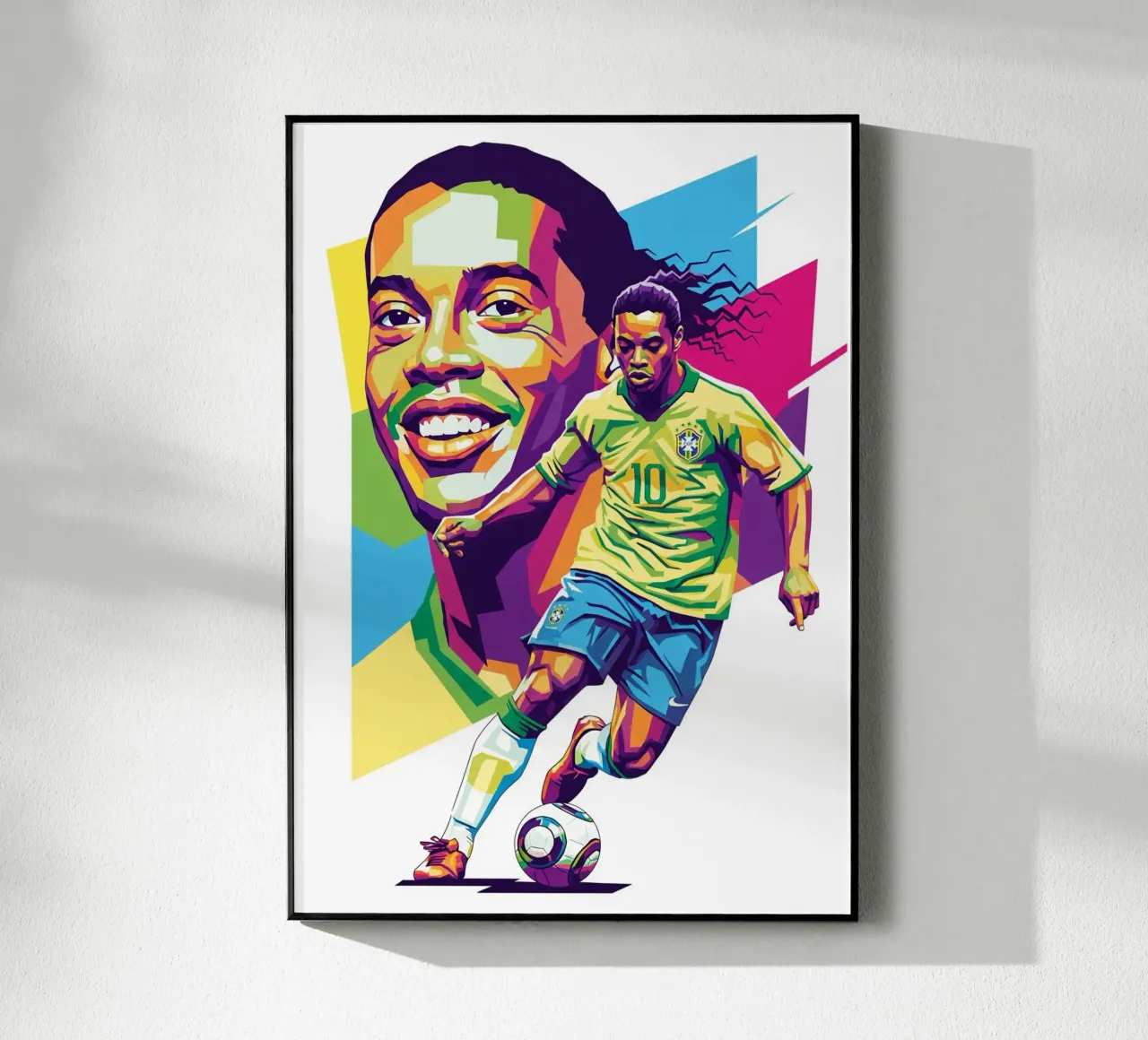 Ronaldinho con l'iconico sorriso plexiglass da Hantamrata