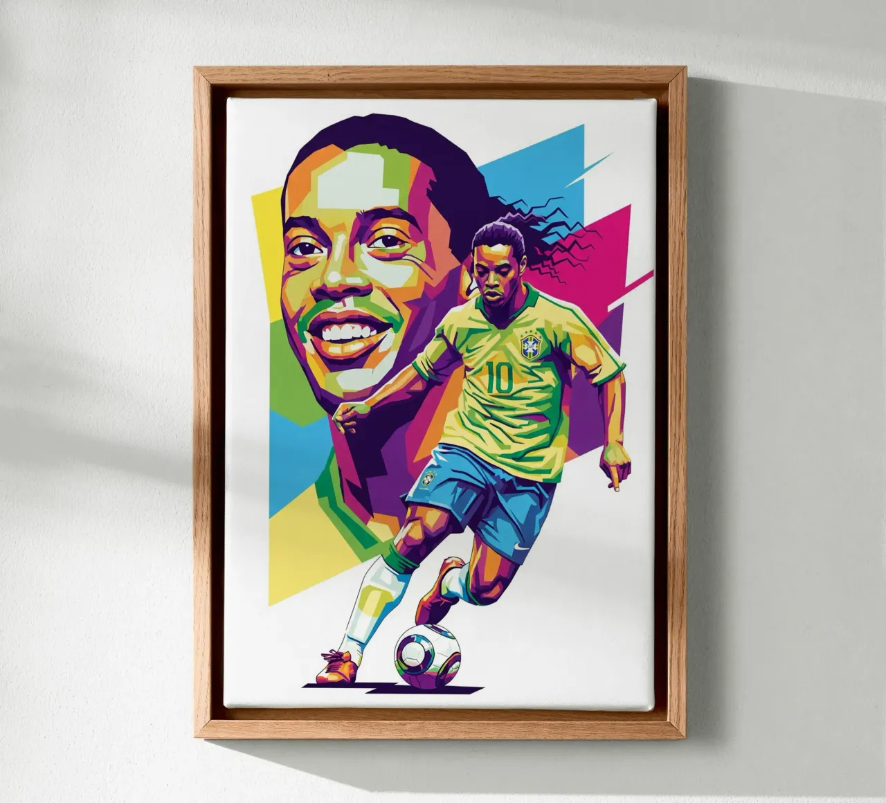 Ronaldinho con l'iconico sorriso tela da Hantamrata