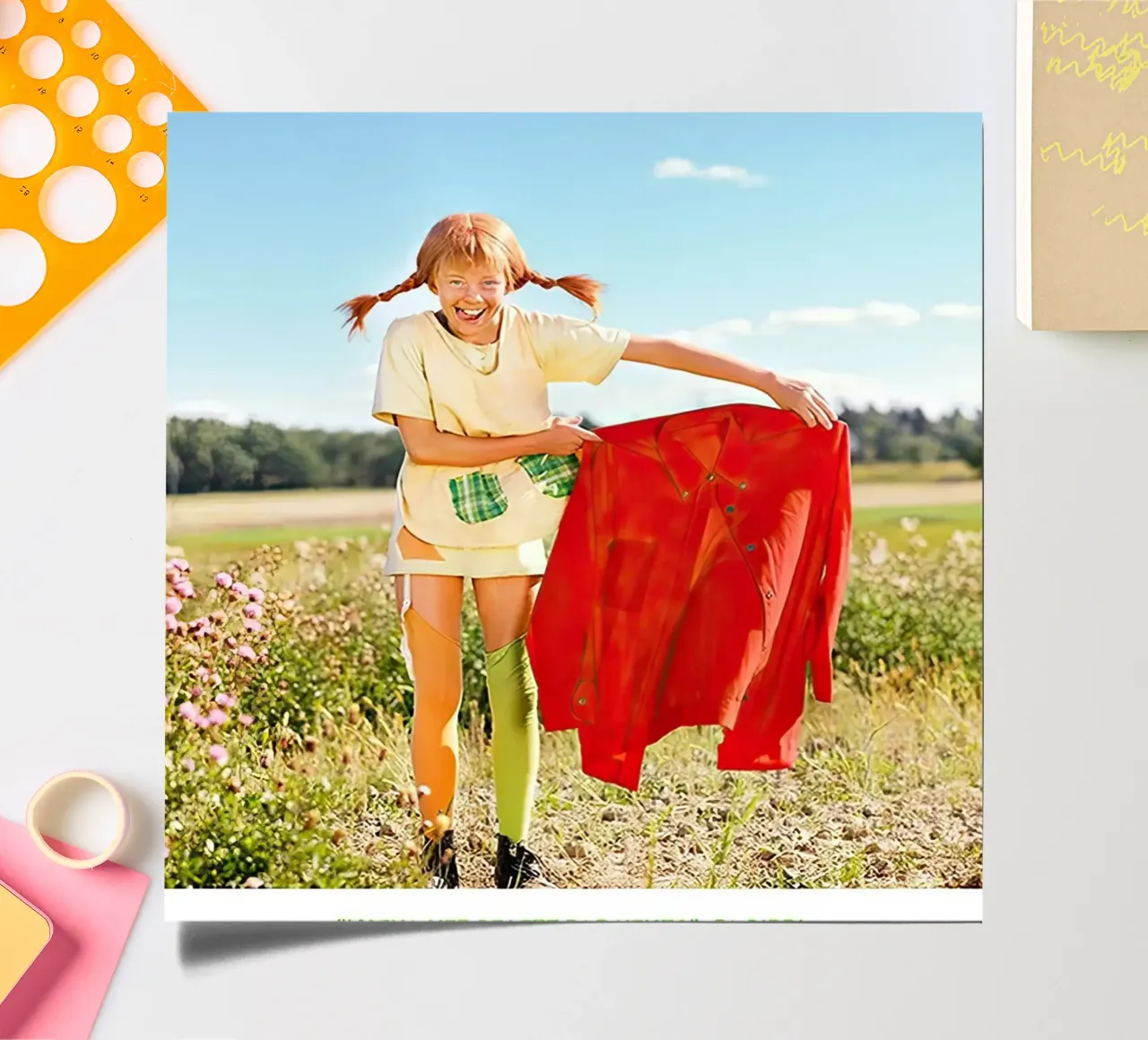 Giacca rossa di Pippi Calzelunghe foglio adesivo da Earl Beeman