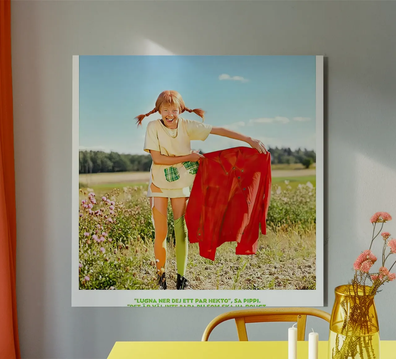 Giacca rossa di Pippi Calzelunghe alluminio dibond da Earl Beeman