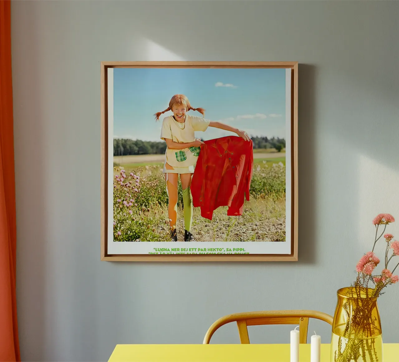 Giacca rossa di Pippi Calzelunghe tela con Cornice a cassetta da Earl Beeman