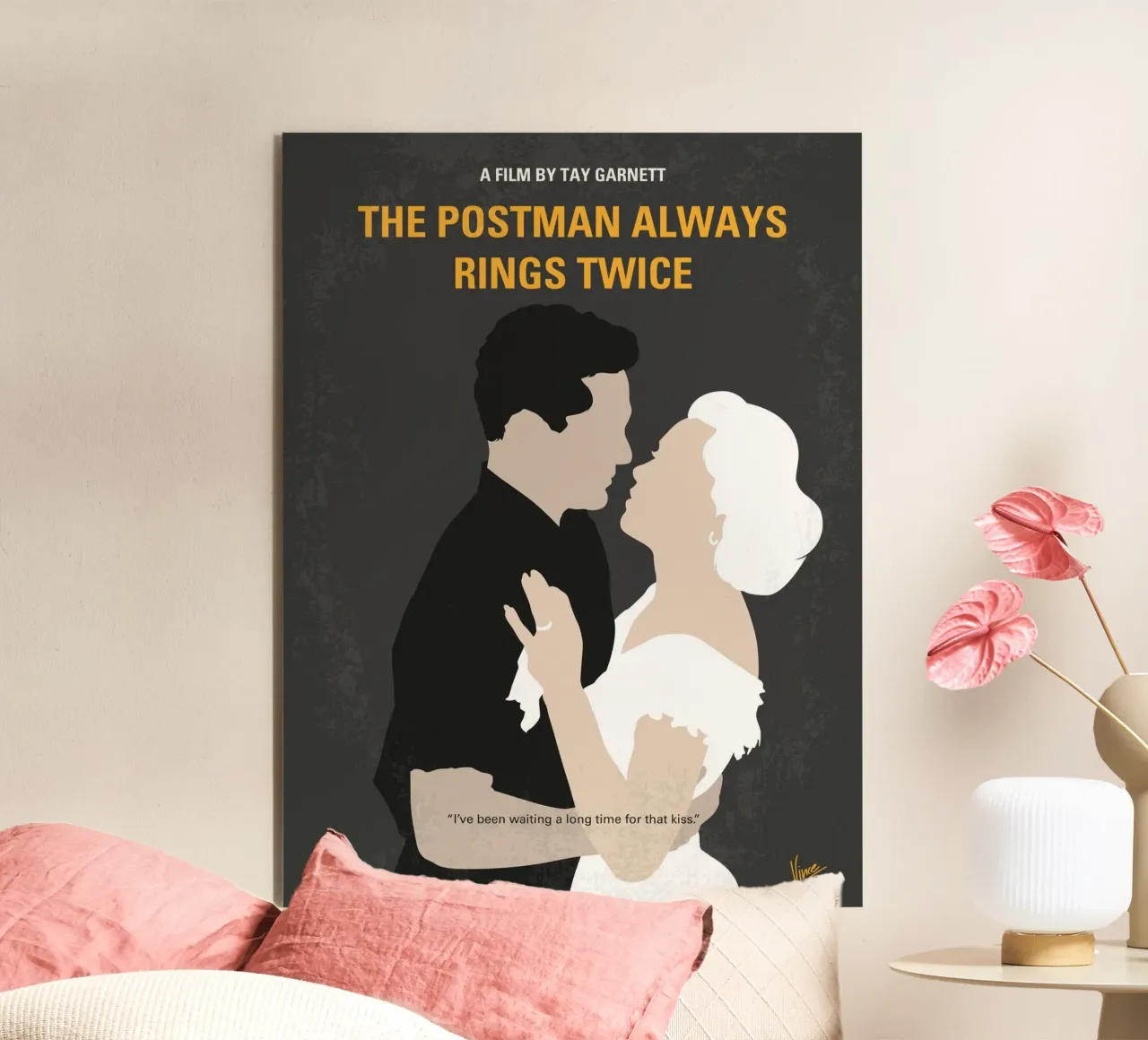 No1495 My The Postman Always Rings Twice minimal movie poste alluminio dibond da Chungkong