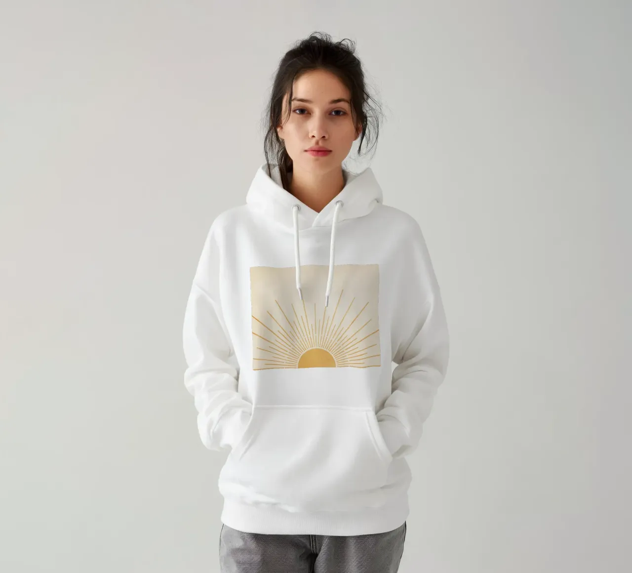 Boho Yellow Sun no. 5 felpa con cappuccio da apoloprints