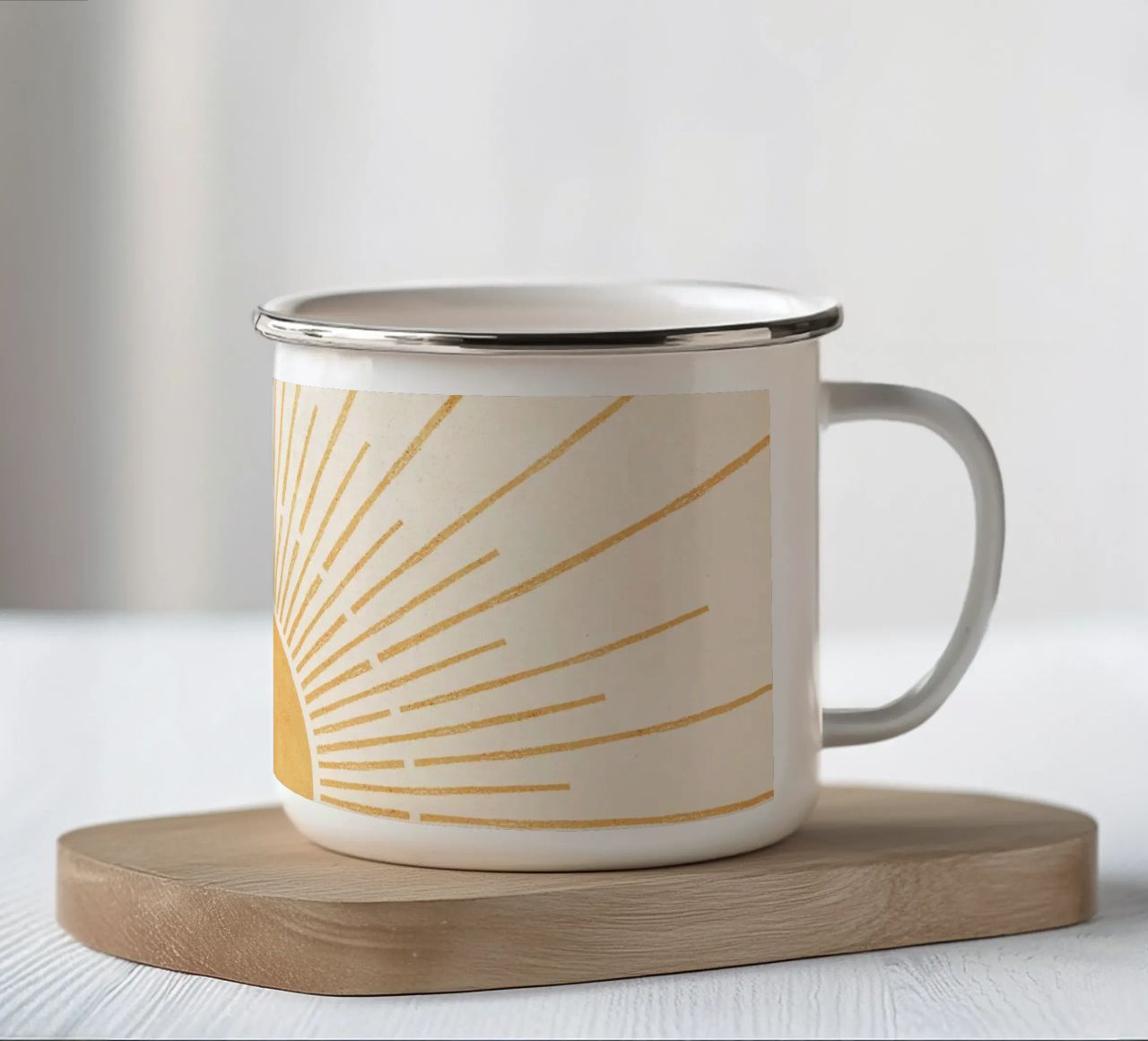 Boho Yellow Sun no. 5 tazza in smalto da apoloprints