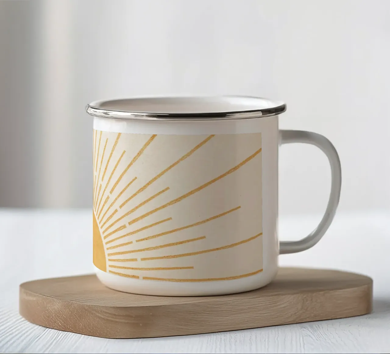 Boho Yellow Sun no. 5 tazza in smalto da apoloprints