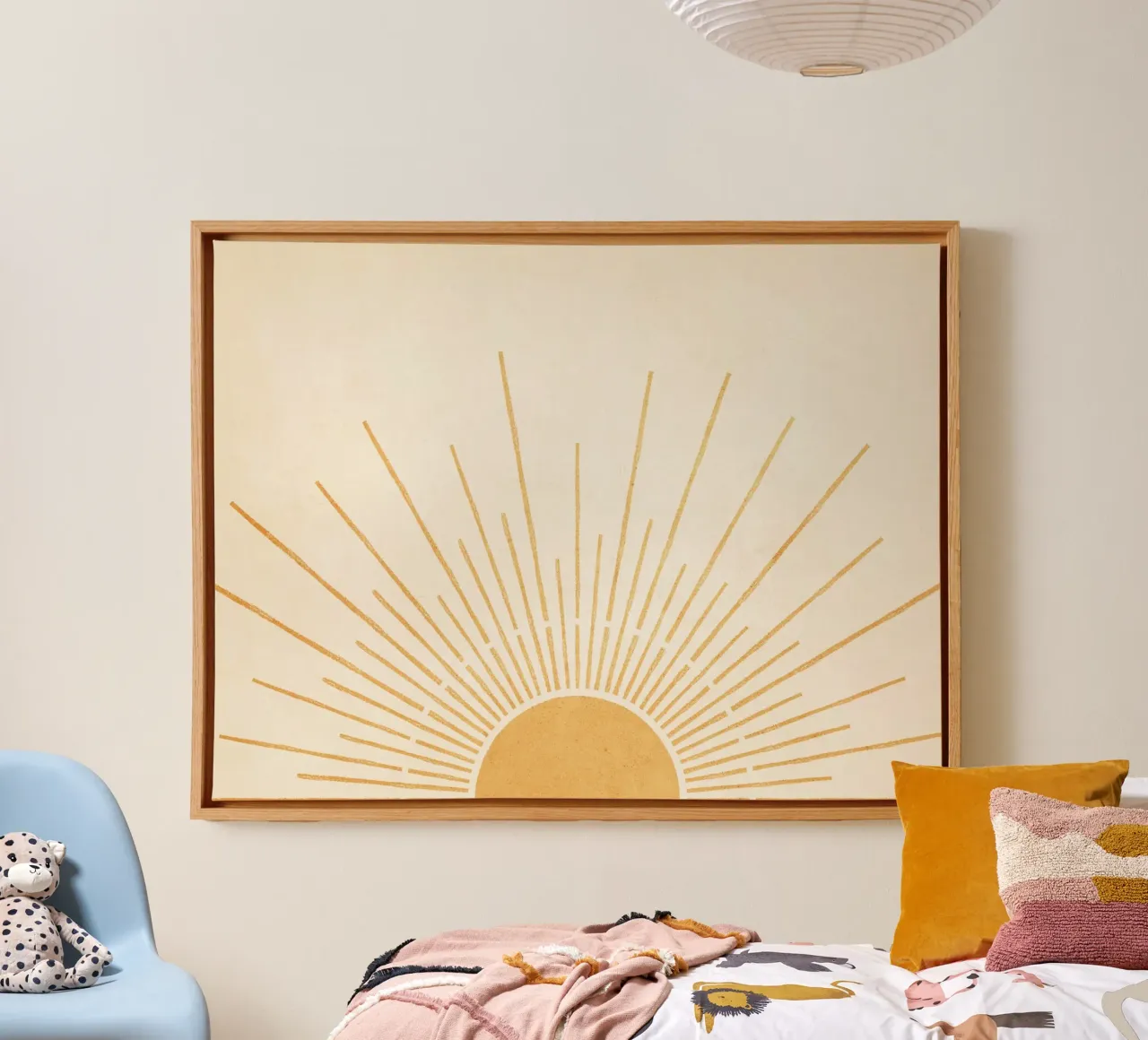 Boho Yellow Sun no. 5 tela con Cornice a cassetta da apoloprints