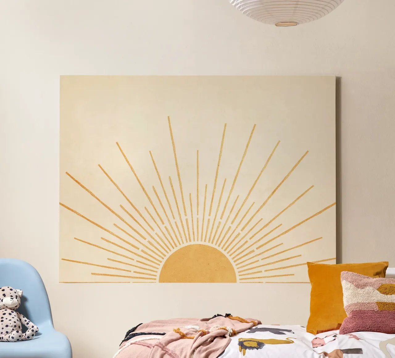 Boho Yellow Sun no. 5 tela con Cornice a cassetta da apoloprints