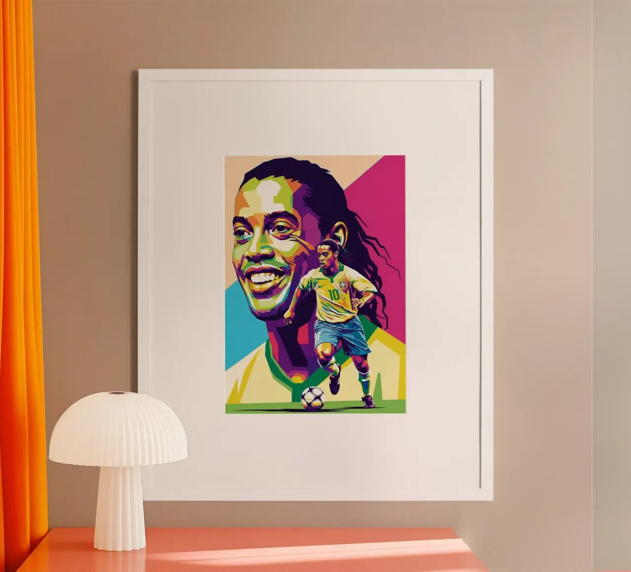 Sorriso di Ronaldinho poster con telaio in alluminio da Hantamrata