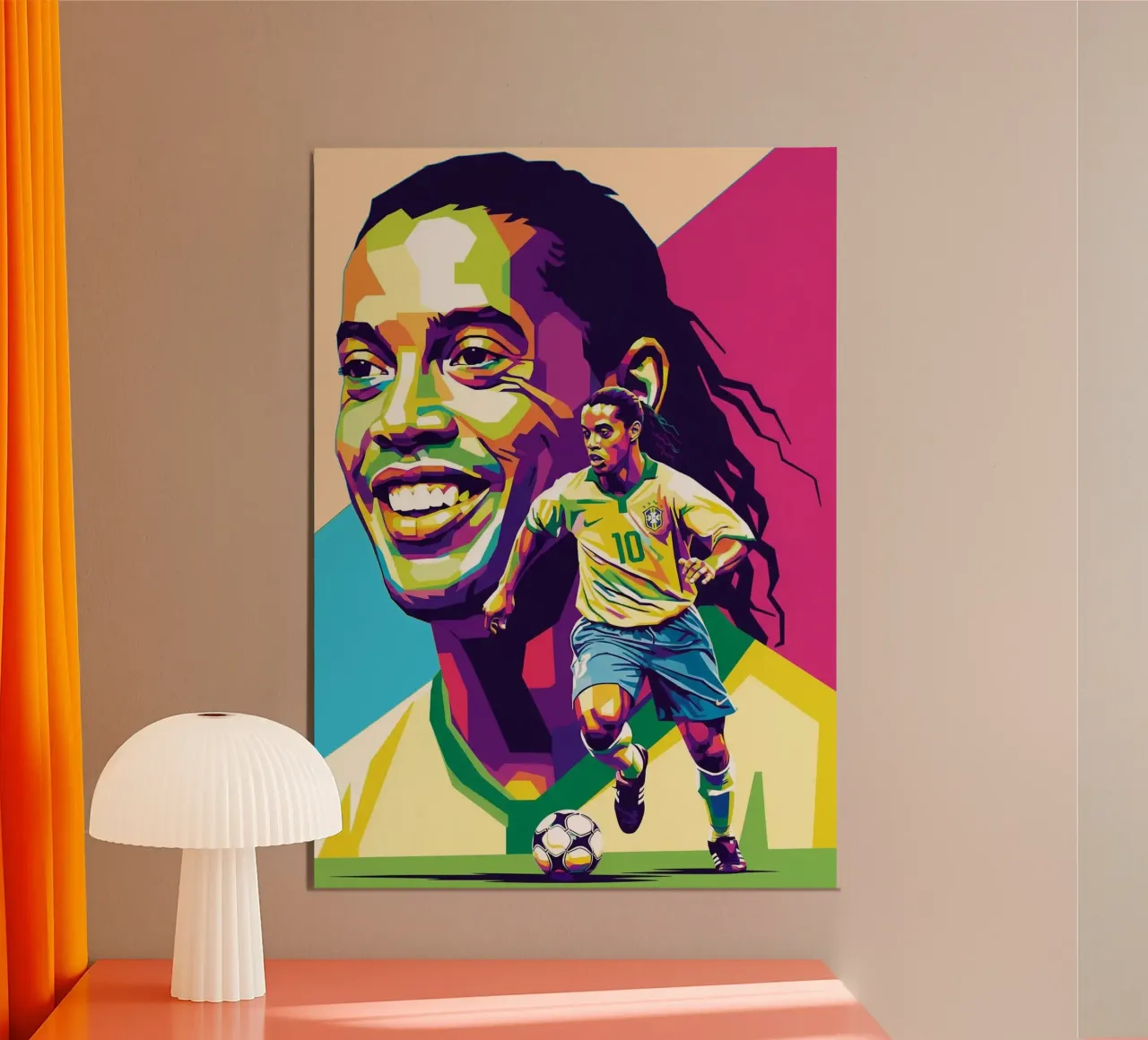 Sorriso di Ronaldinho poster con telaio in alluminio da Hantamrata