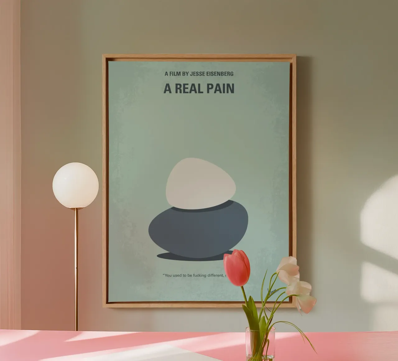 No1496 My A Real Pain minimal movie poster tela con Cornice a cassetta da Chungkong