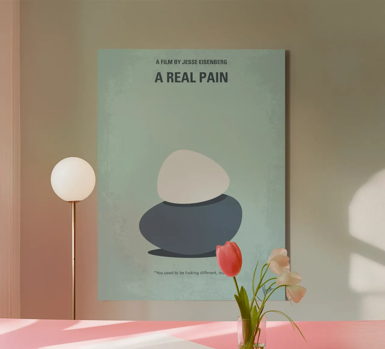 No1496 My A Real Pain minimal movie poster tela con Cornice a cassetta da Chungkong