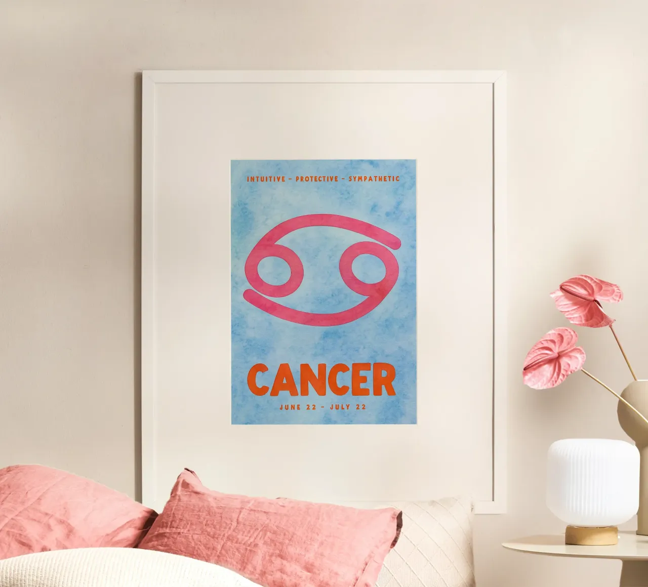 Krebs Tierkreiszeichen Malerei Poster von Shillas