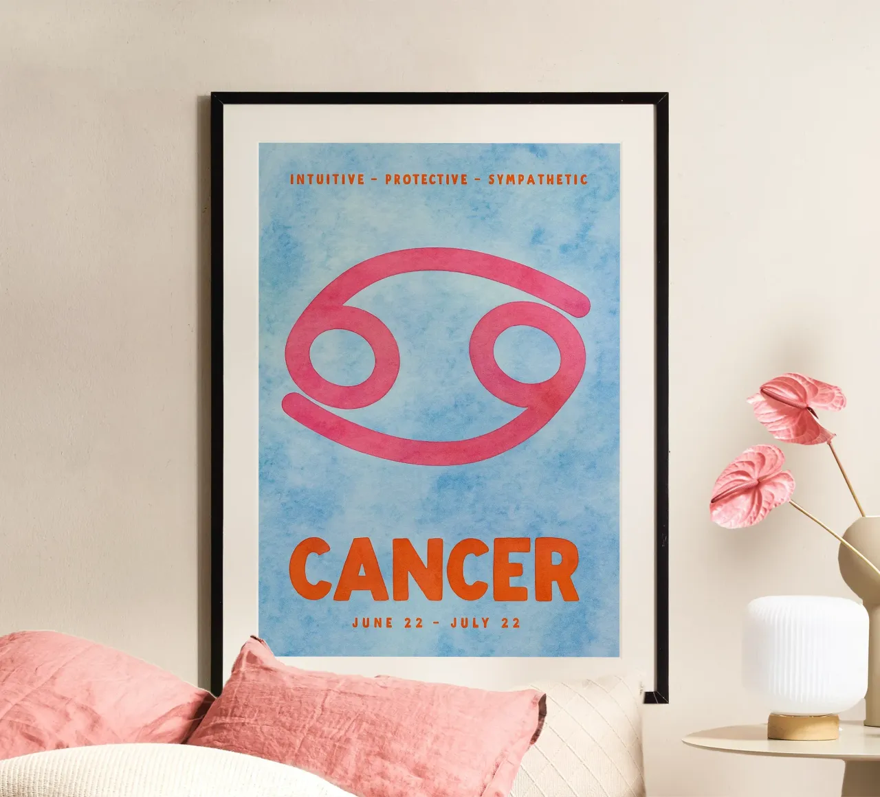 Krebs Tierkreiszeichen Malerei Poster von Shillas