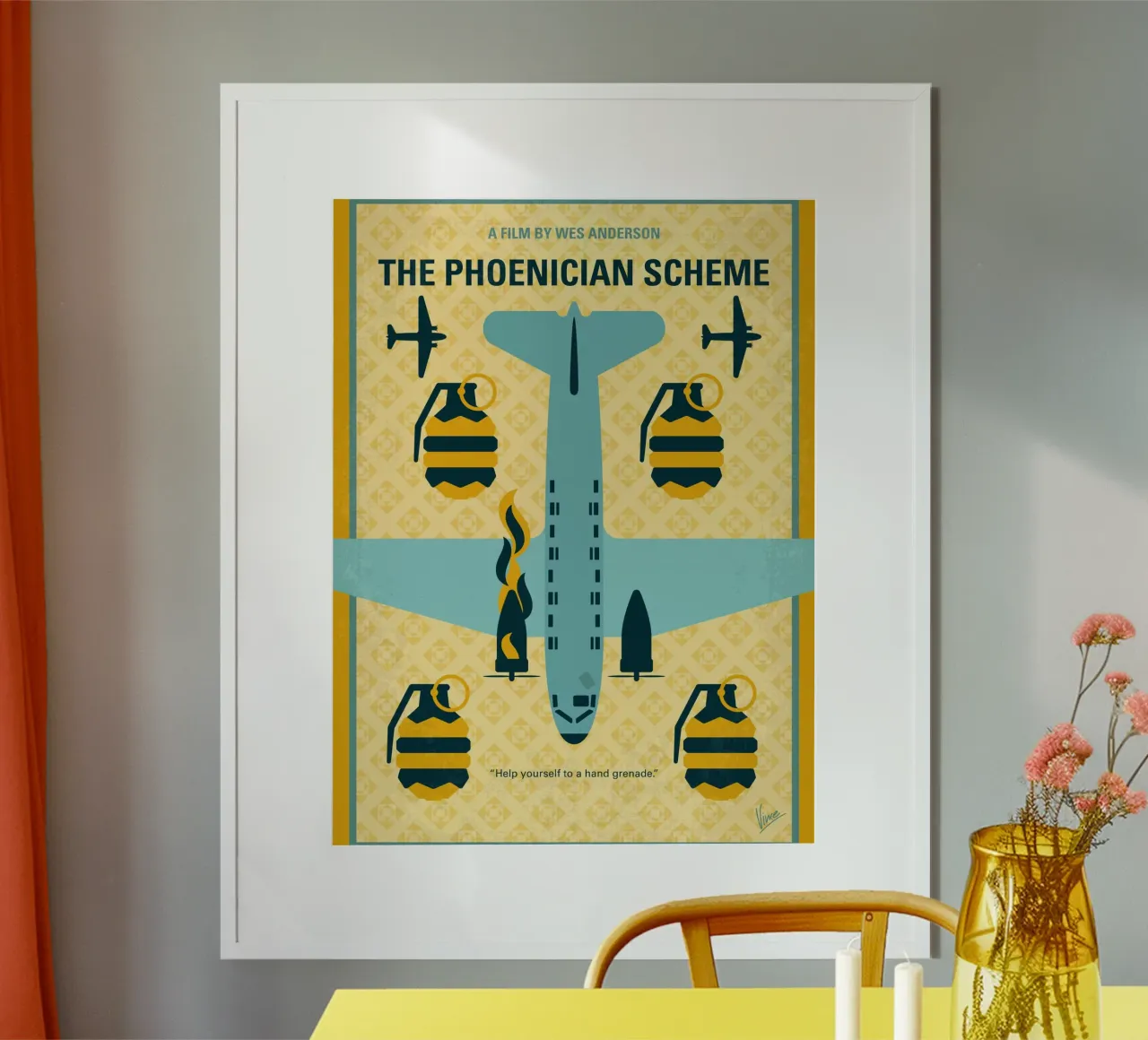 No1500 My The Phoenician Scheme minimal movie poster poster con telaio in plastica da Chungkong