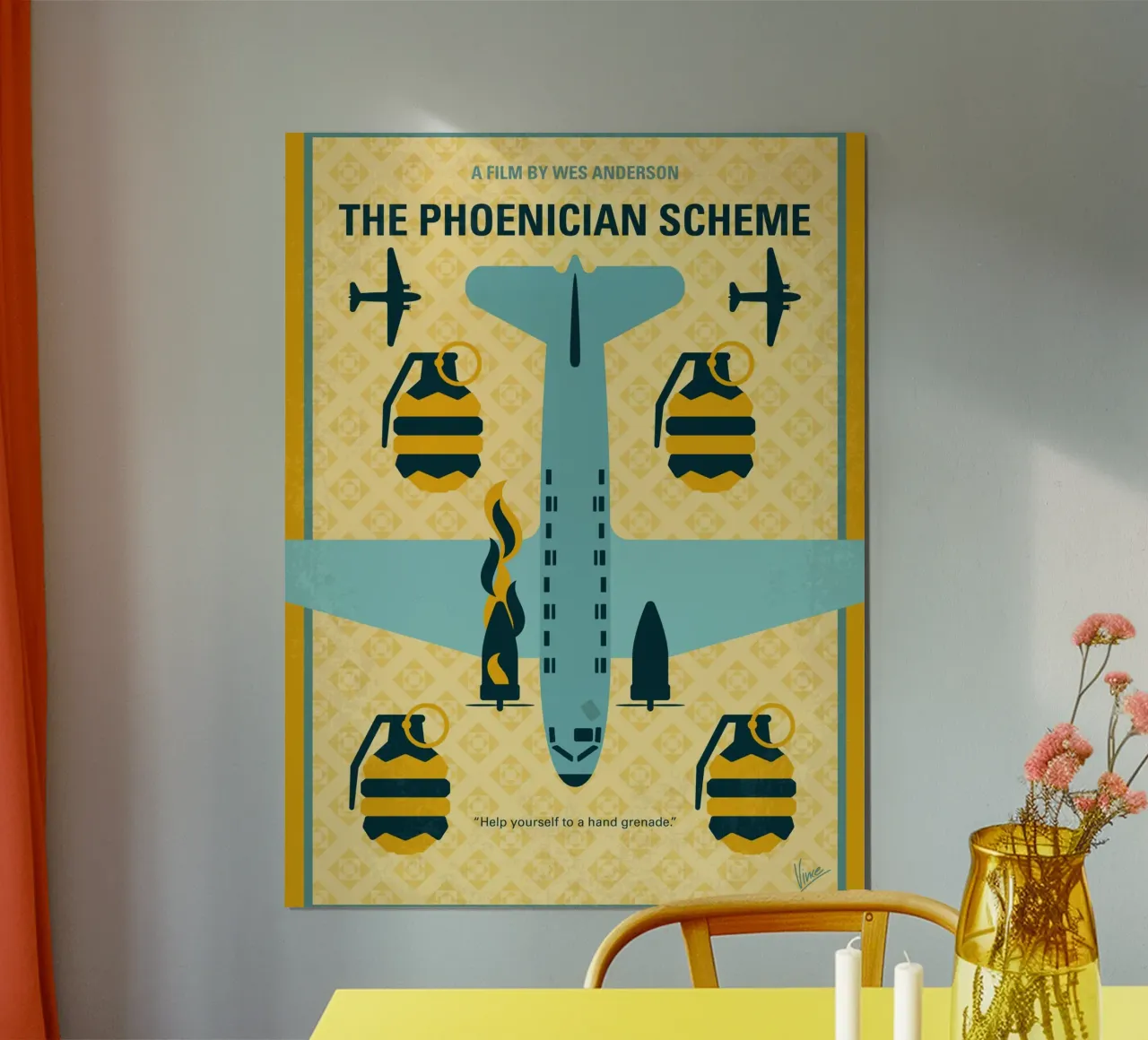 No1500 My The Phoenician Scheme minimal movie poster poster con telaio in plastica da Chungkong