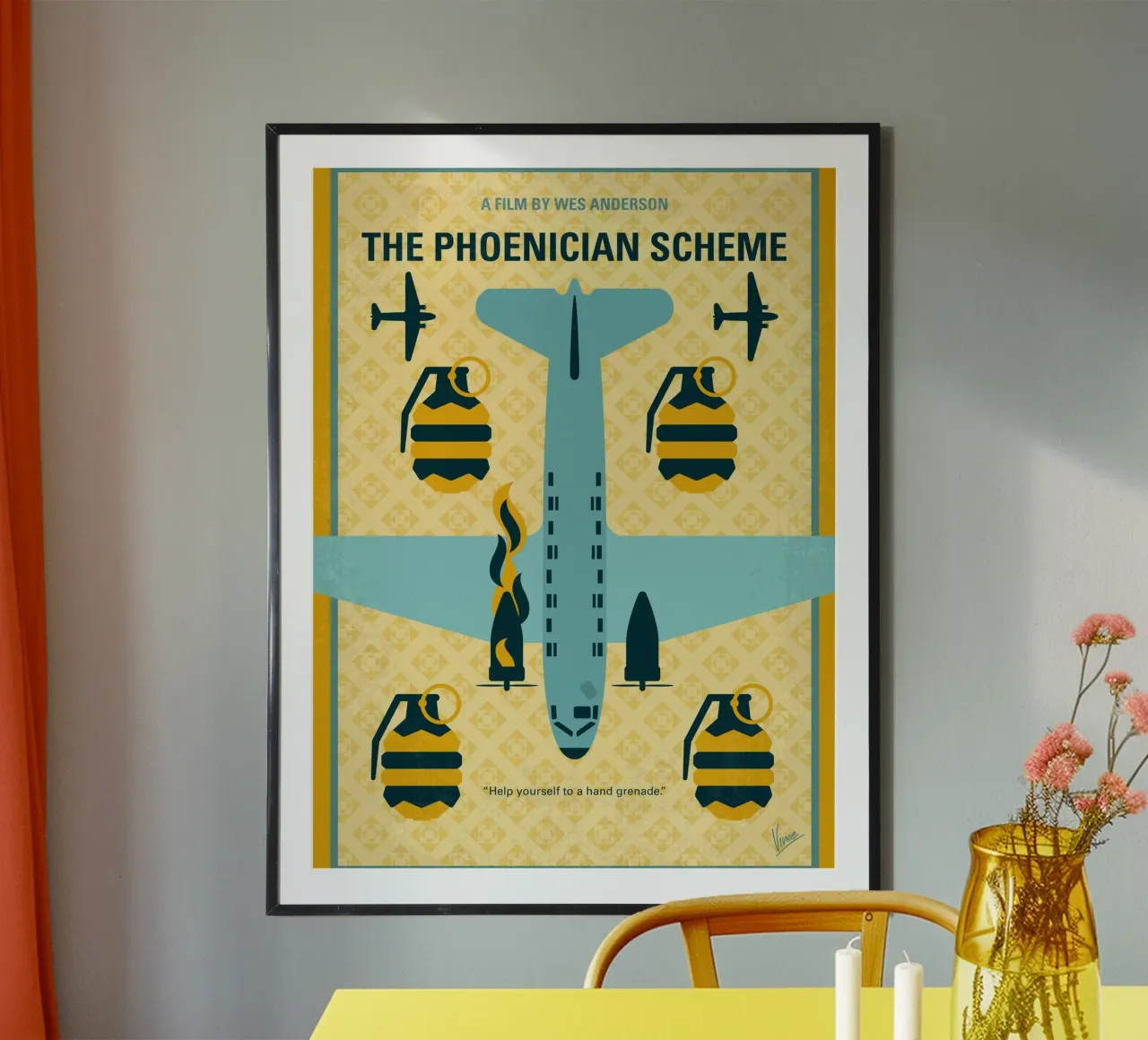 No1500 My The Phoenician Scheme minimal movie poster poster con telaio in plastica da Chungkong