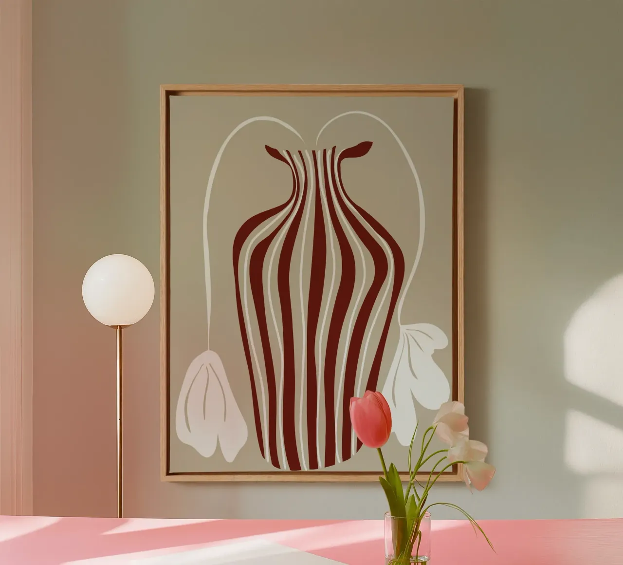 Minimalistic Vase 6 canvas by Miho Art Studio