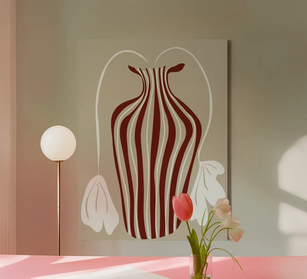 Minimalistic Vase 6 canvas by Miho Art Studio