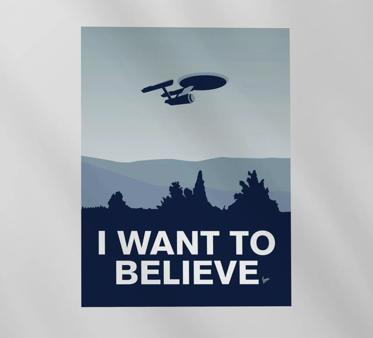 My I want to believe minimal poster-Enterprice pellicola backlit da geekxfiles