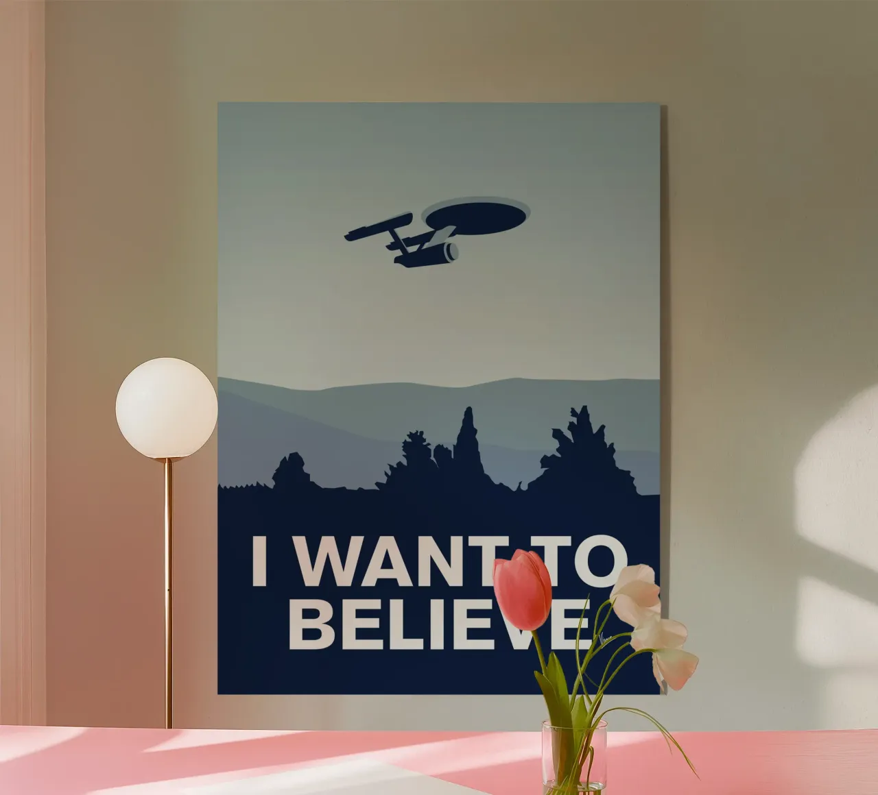 My I want to believe minimal poster-Enterprice plexiglass da geekxfiles