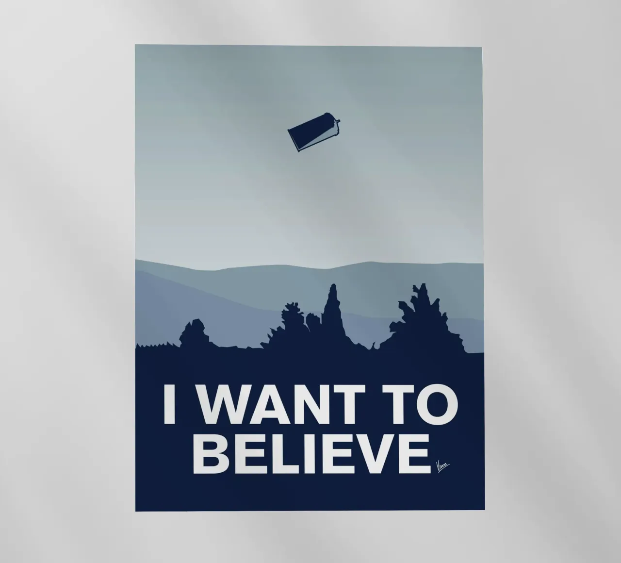 My I want to believe minimal poster-tardis pellicola backlit da geekxfiles