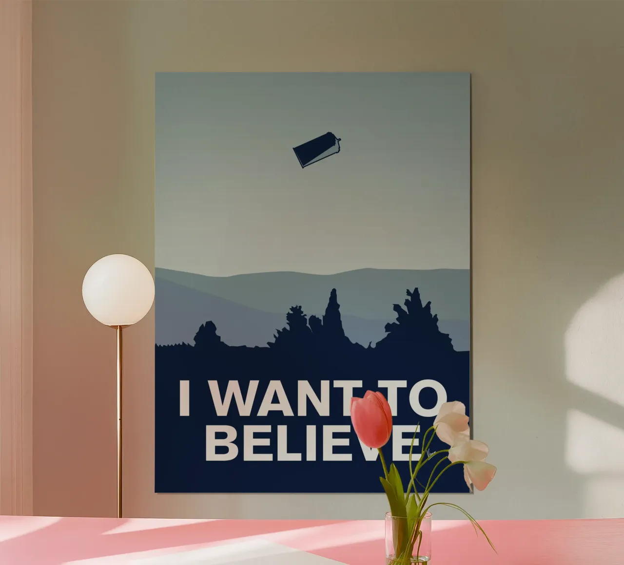 My I want to believe minimal poster-tardis poster con telaio in alluminio da geekxfiles