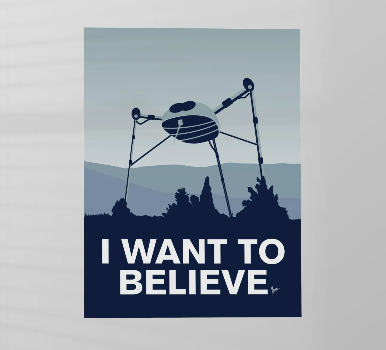 My I want to believe minimal poster-war-of-the-worlds pellicola backlit da geekxfiles