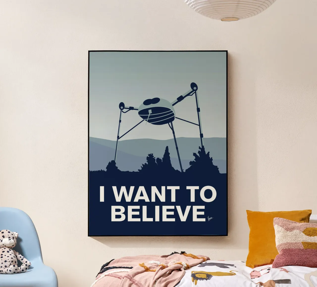My I want to believe minimal poster-war-of-the-worlds plexiglass da geekxfiles