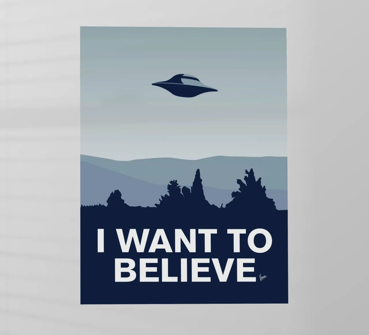 My I want to believe minimal poster-xfiles pellicola backlit da geekxfiles