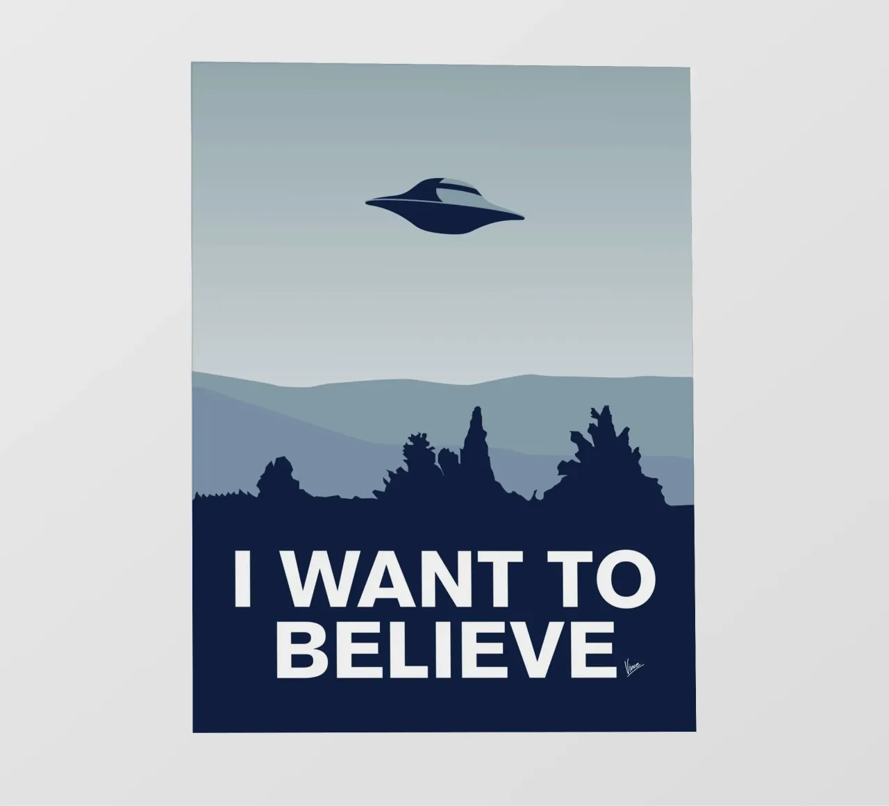 My I want to believe minimal poster-xfiles pellicola backlit da geekxfiles