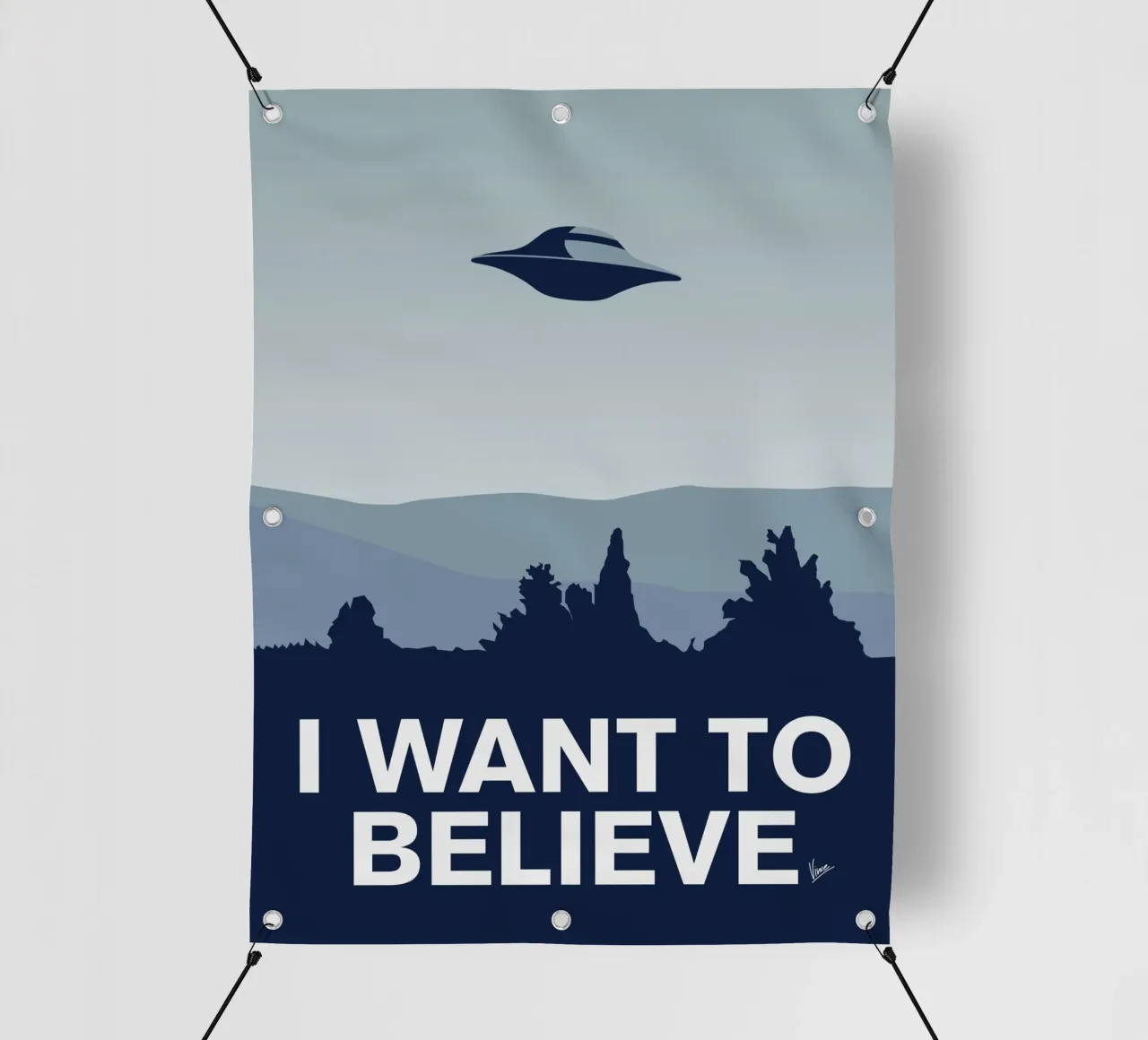 My I want to believe minimal poster-xfiles telo in pvc da geekxfiles