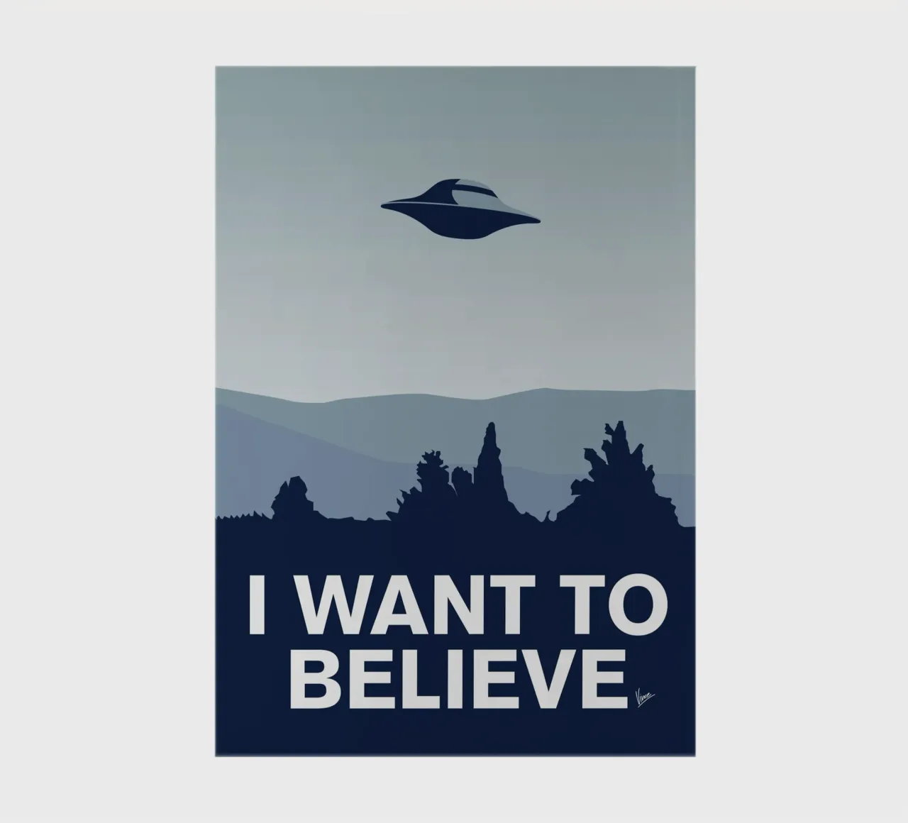 My I want to believe minimal poster-xfiles notebook by geekxfiles