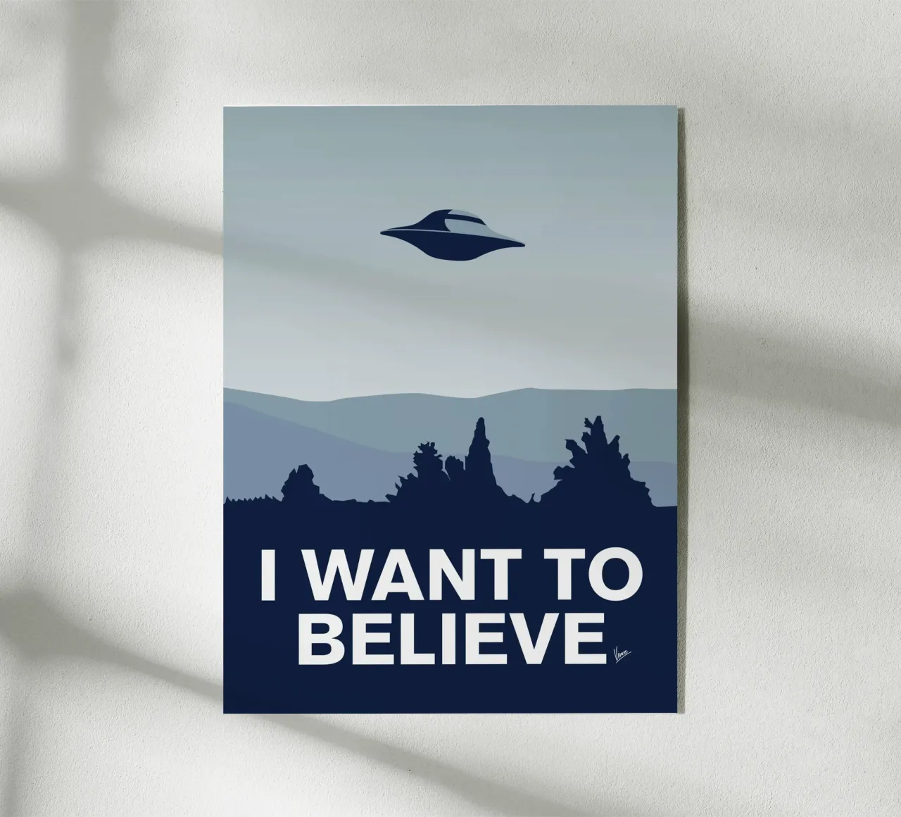 My I want to believe minimal poster-xfiles plexiglass da geekxfiles
