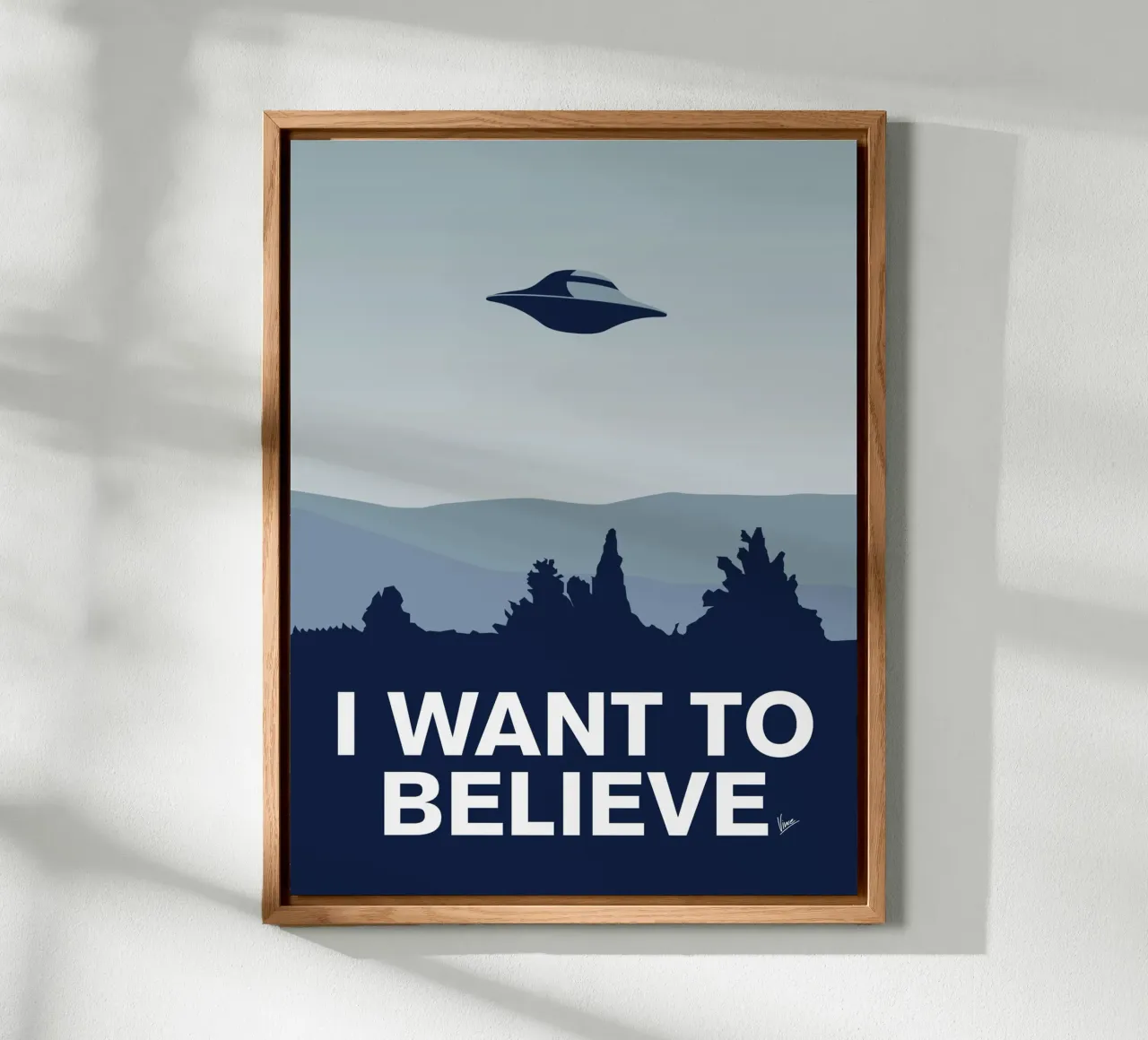 My I want to believe minimal poster-xfiles alluminio dibond da geekxfiles