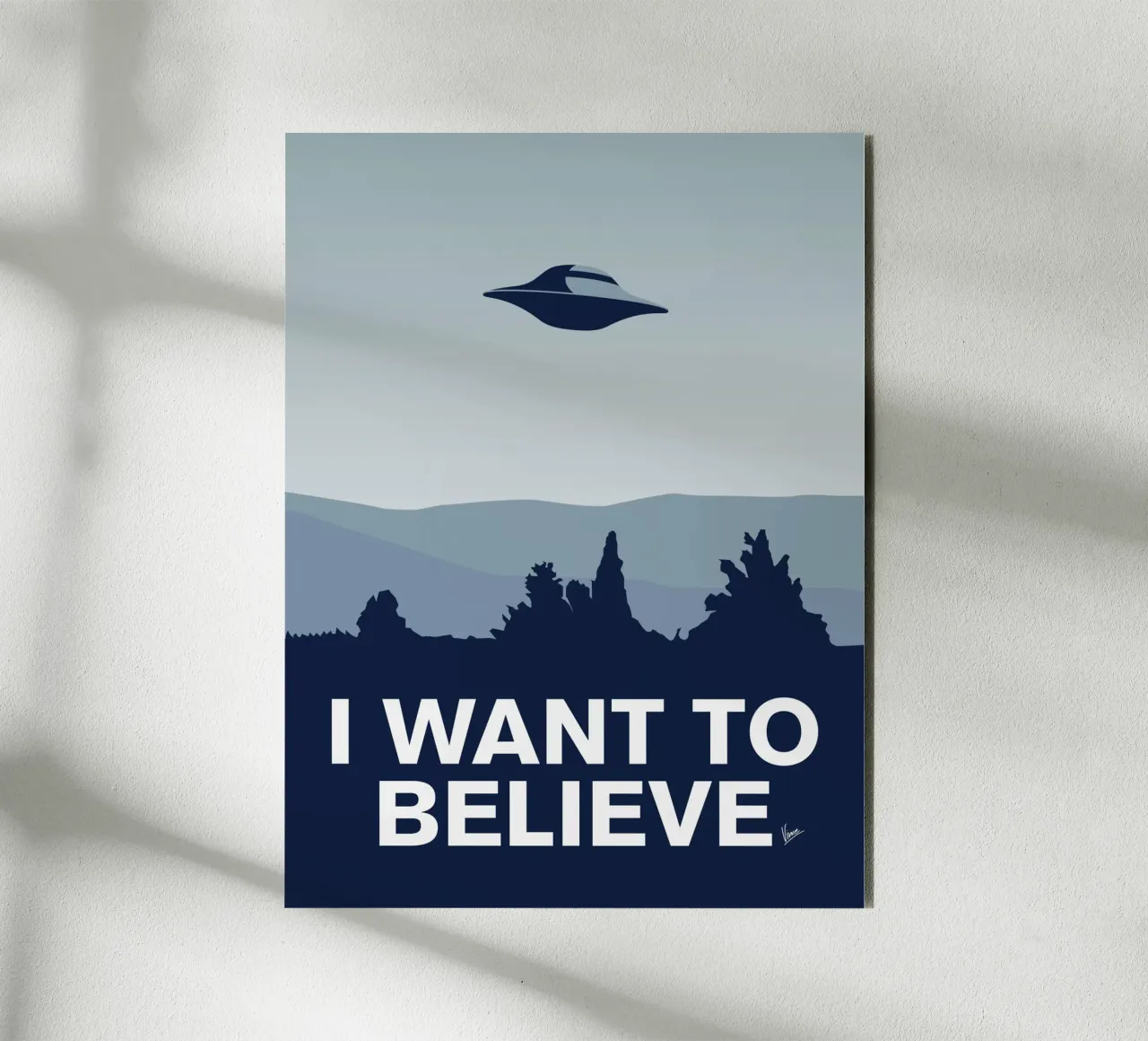 My I want to believe minimal poster-xfiles alluminio dibond da geekxfiles