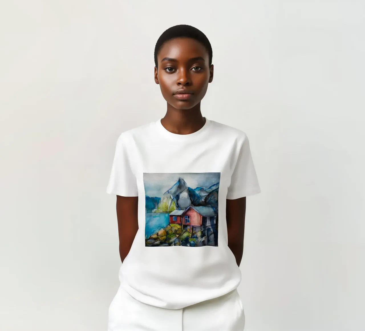 Cabins by the fjord t-shirt da Stoian Hitrov